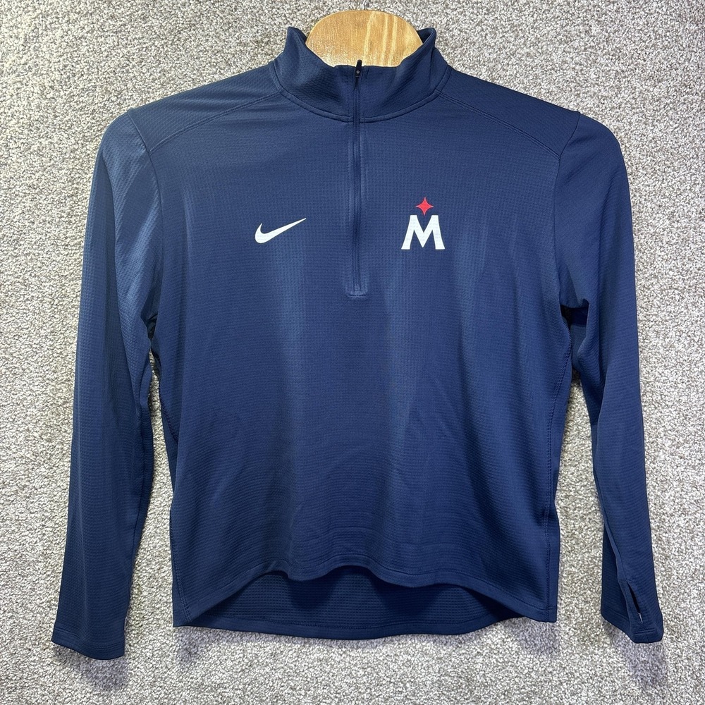Minnesota Twins Nike Pullover Mens Large Blue 1/4 Zip Long Sleeve Dri-FIT Shirt